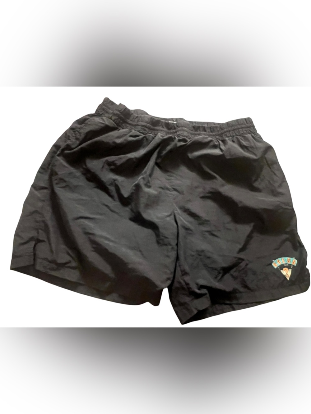 Vintage Guess Originals Black Nylon Shorts with Logo